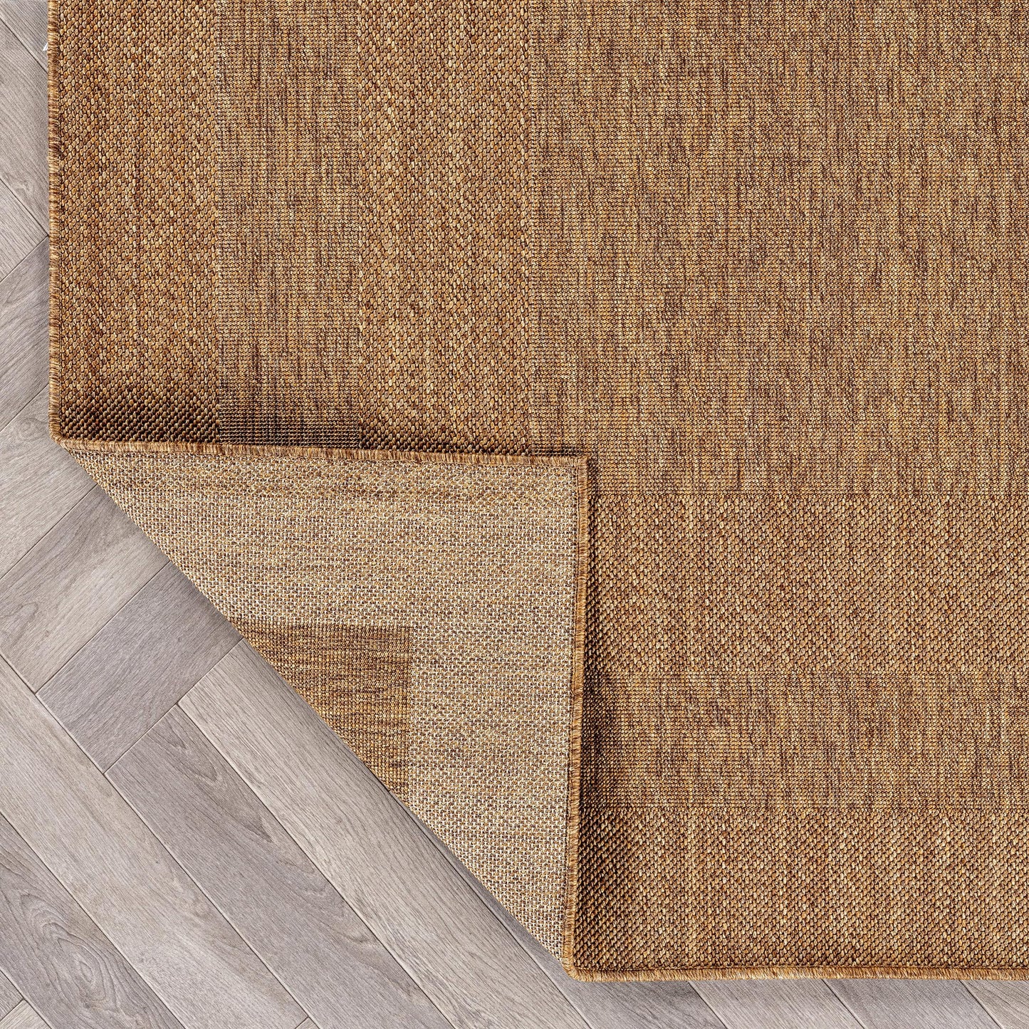Rugshop Geometric Border Indoor Outdoor Flat Woven Area Rug,Natural Jute-Style,Easy-Care Patio Rug for Backyard Porch Deck Balcony, 6'6" x 9' Natural/Jute