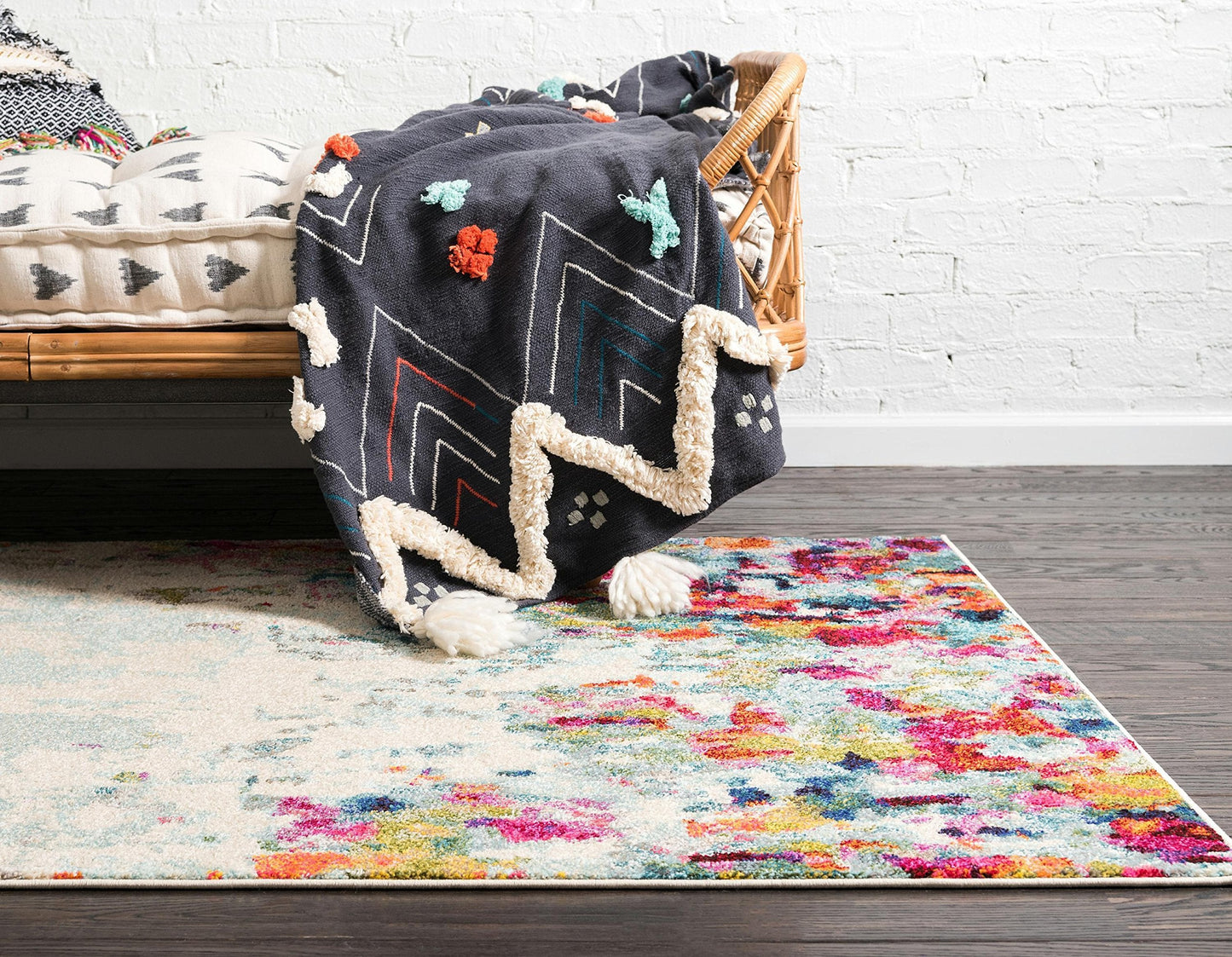 Unique Loom Chromatic Collection Area Rug - Joyous (4' 1" x 6' 1" Rectangle Multi/Blue)