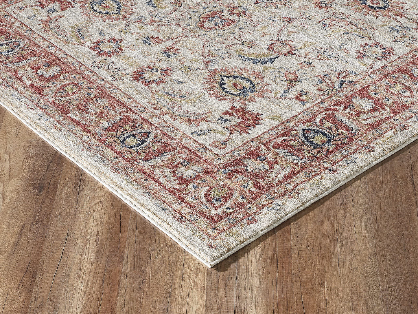 Abani Traditional Beige & Red 5'3" x 7'6" Area Rug, Babylon Collection - Classic Motif Vintage Turkish Accent Rug Rugs