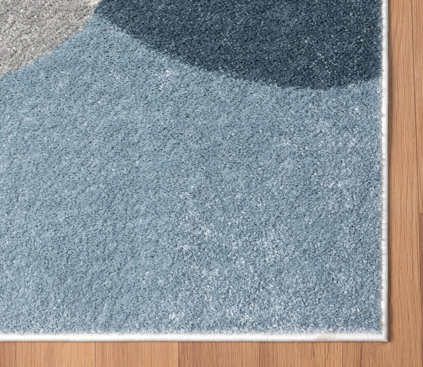 Abani Deco Collection Area Rug - Cream/Blue Mid-Century Design - 4' x 6' - Easy to Clean - Durable for Kids and Pets - Non-Shedding - Medium Pile - Soft Feel - for Living Room, Bedroom & Office