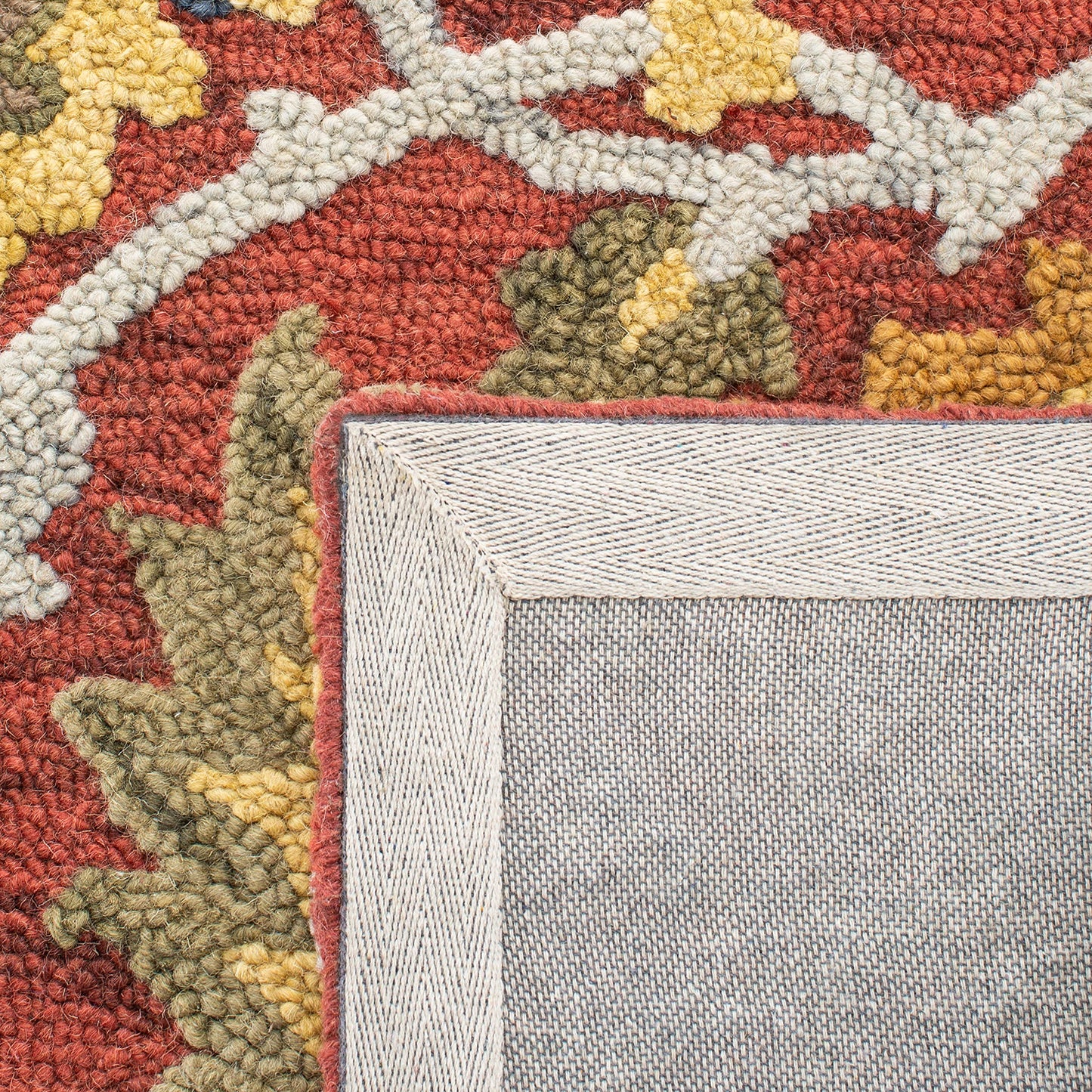 SAFAVIEH Blossom Collection Accent Rug - 3' x 5', Red & Multi, Handmade French Country Floral Wool, Ideal for High Traffic Areas in Entryway, Living Room, Bedroom (BLM402Q)