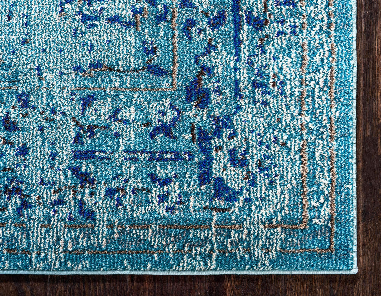 Unique Loom Medici Collection Vintage Botanical Traditional Light Blue Area Rug (4' 0 x 6' 0)