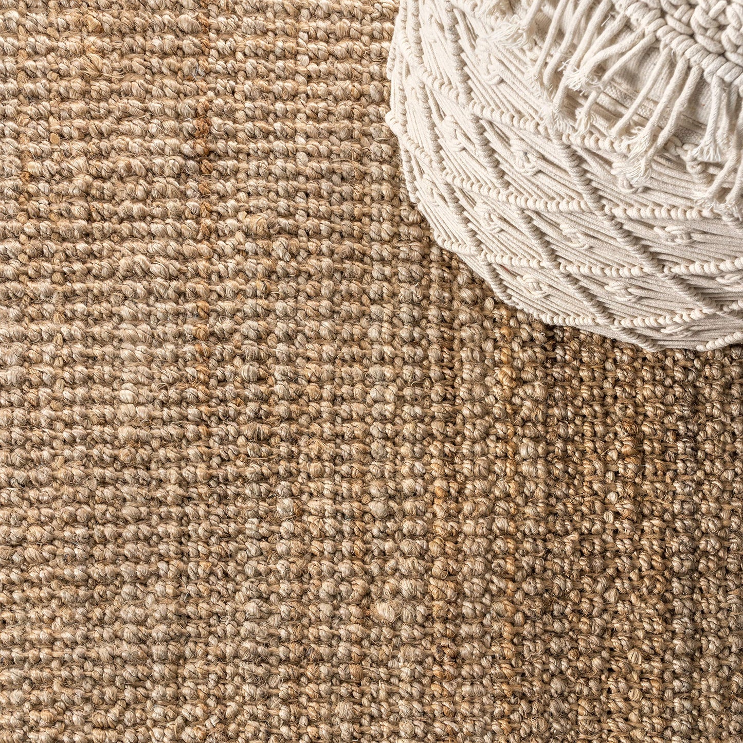 JONATHAN Y Handwoven Jute Fringe Natural Runner Rug, 2x8, Pata, Bohemian, Rustic, Cottage, Easy-Cleaning for Living Room, Bedroom, Kitchen, Non-Shedding (NRF103A-2)