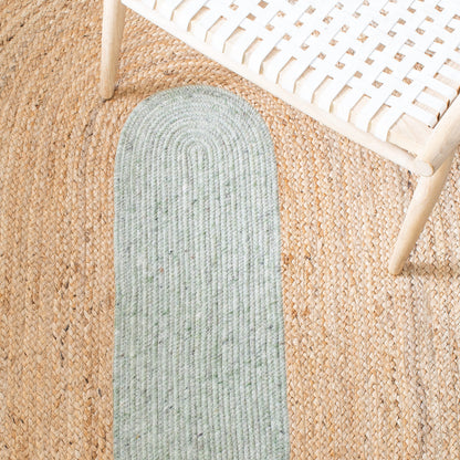 SAFAVIEH Braided Collection 5' x 7' Oval Sage / Gold BRD910L Handmade Country Cottage Reversible Jute Area Rug