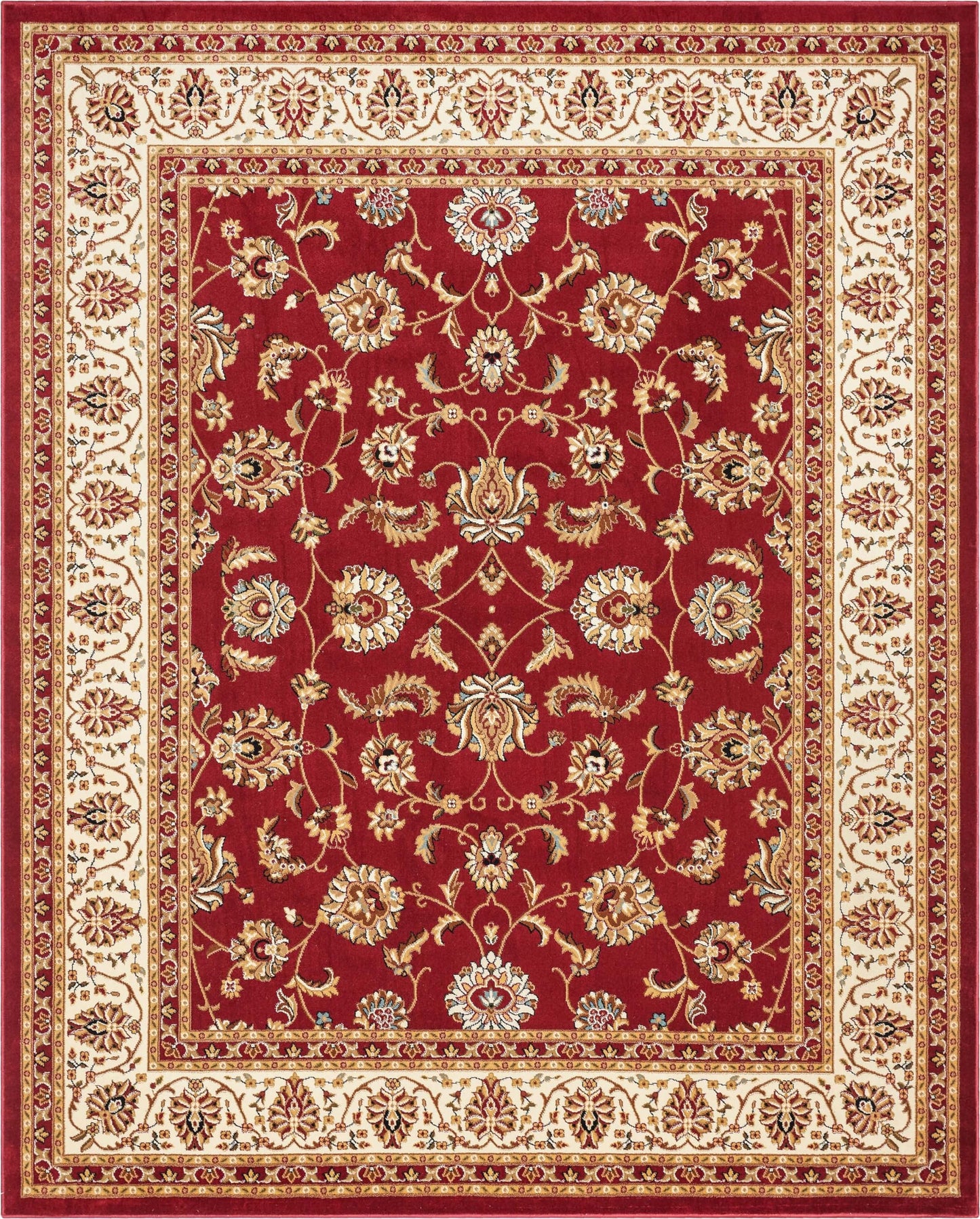 Well Woven Barclay Collection Sarouk Red 5x7 Area Rug - for Living Room, Bedroom, and Dining Room