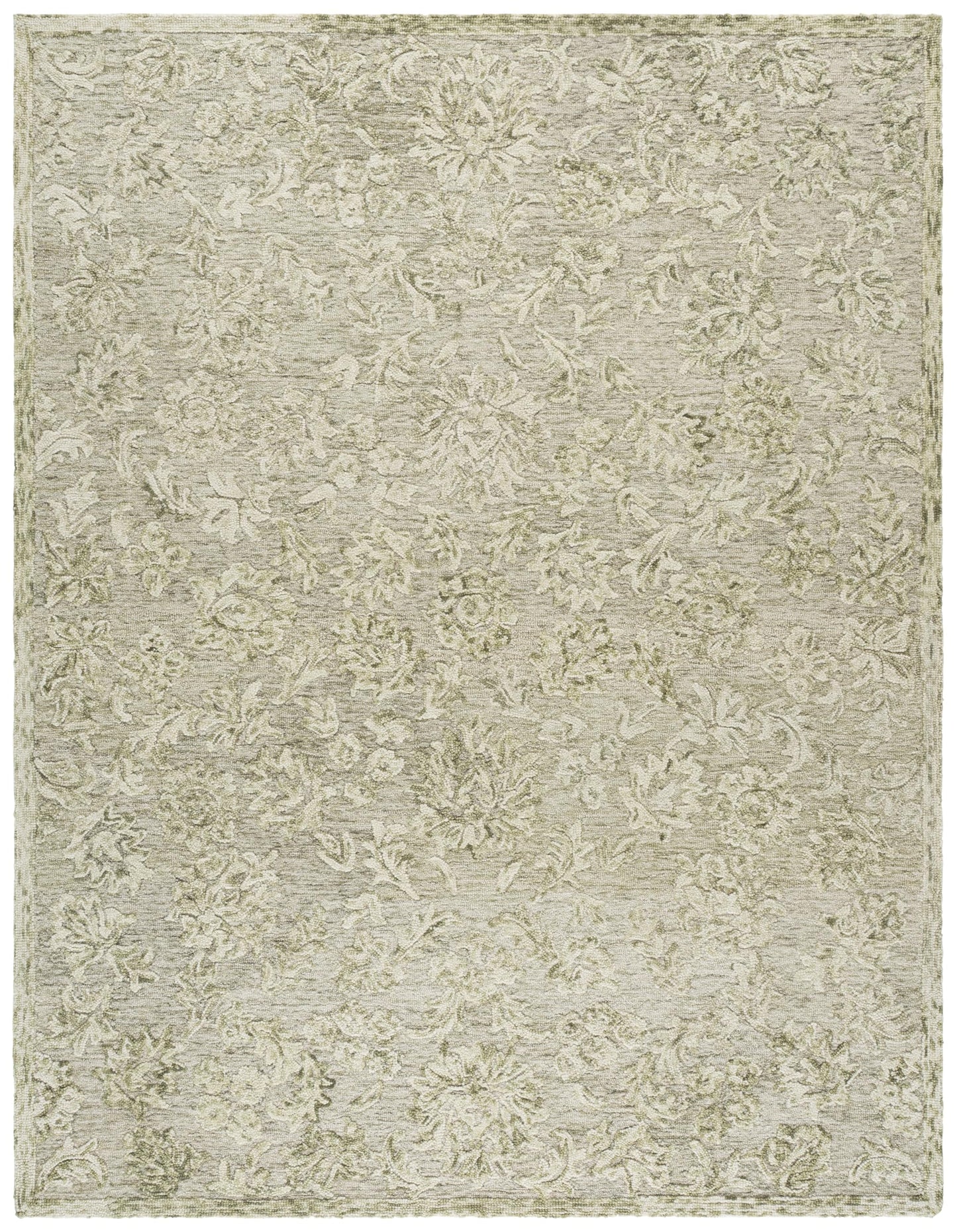 SAFAVIEH Area Rug 8x10 - Blossom Collection - Large - Sage & Ivory, Handmade Wool, Ideal for Living Room, Bedroom, Dining Space (BLM411W)