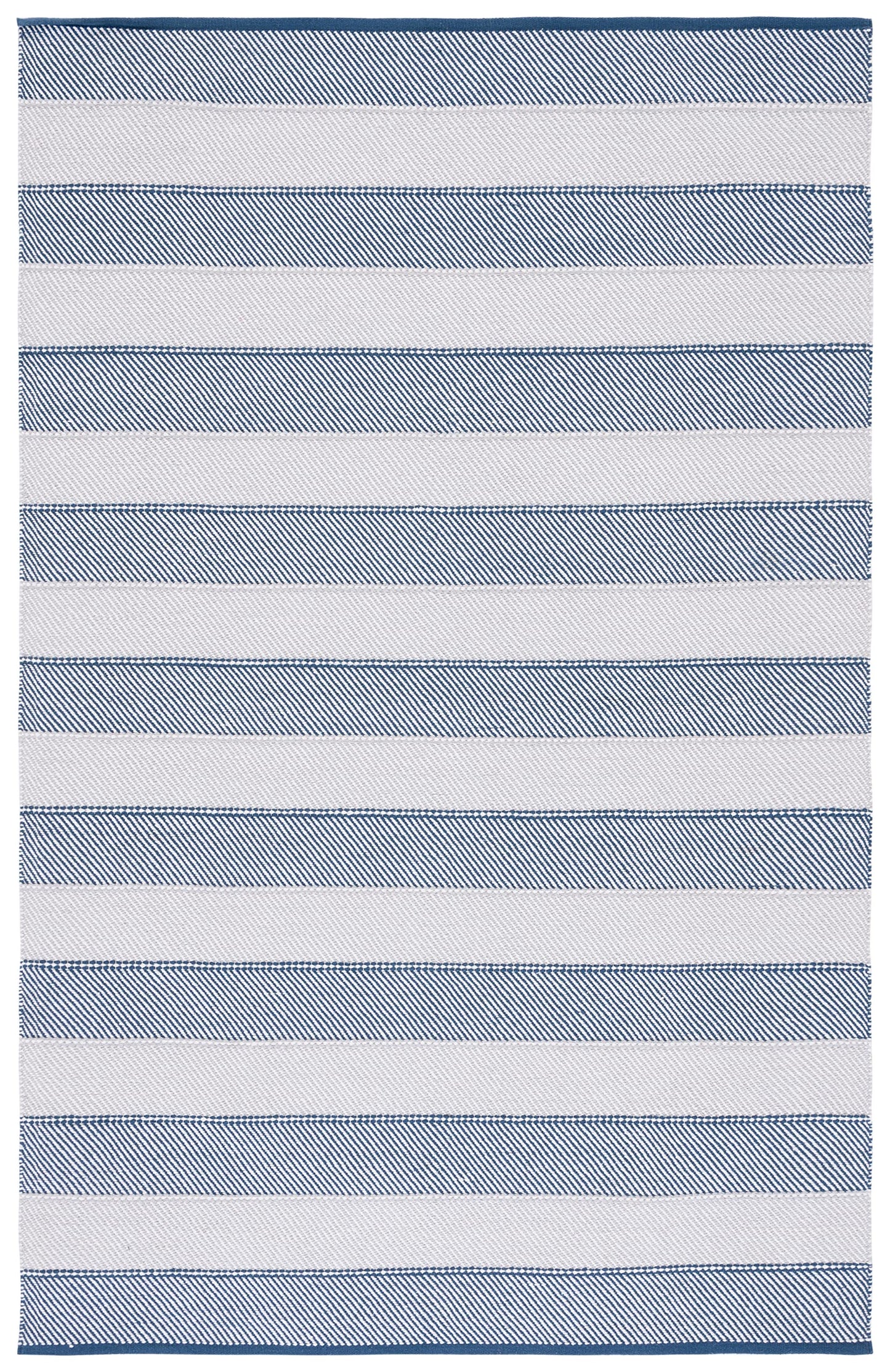 SAFAVIEH Area Rug 8x10 - Striped Kilim Collection - Large - Grey & Blue, Flat Weave Cotton, Ideal for Living Room, Bedroom, Office, Dining Space (STK803F)