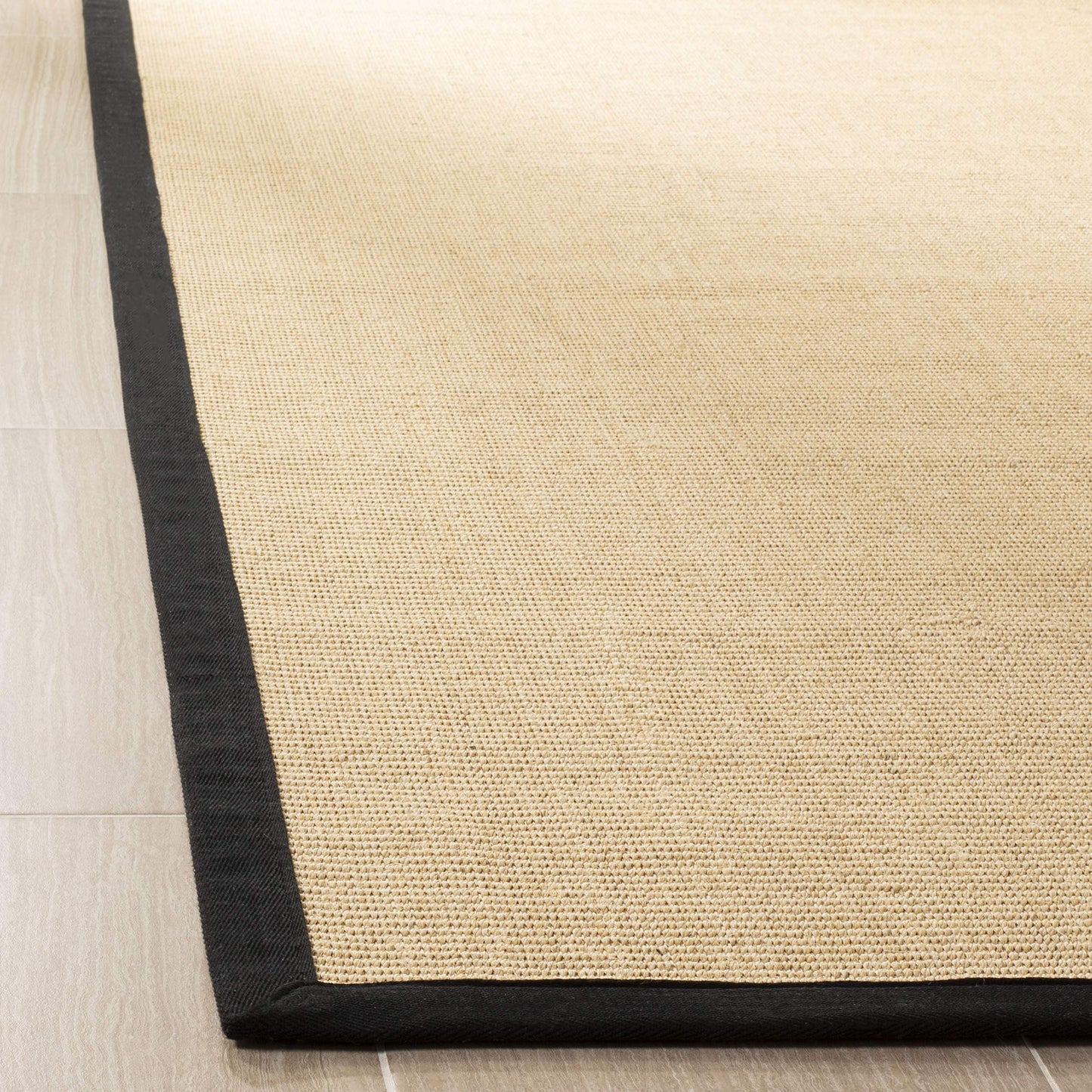 SAFAVIEH Natural Fiber Collection Runner Rug - 2'6" x 10', Beige & Black, Border Sisal Design, Easy Care, Ideal for High Traffic Areas in Living Room, Bedroom (NF131A)