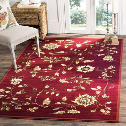 SAFAVIEH Lyndhurst Collection Accent Rug - 4' x 6', Red & Multi, Traditional Floral Design, Non-Shedding & Easy Care, Ideal for High Traffic Areas in Entryway, Living Room, Bedroom (LNH552-4091)