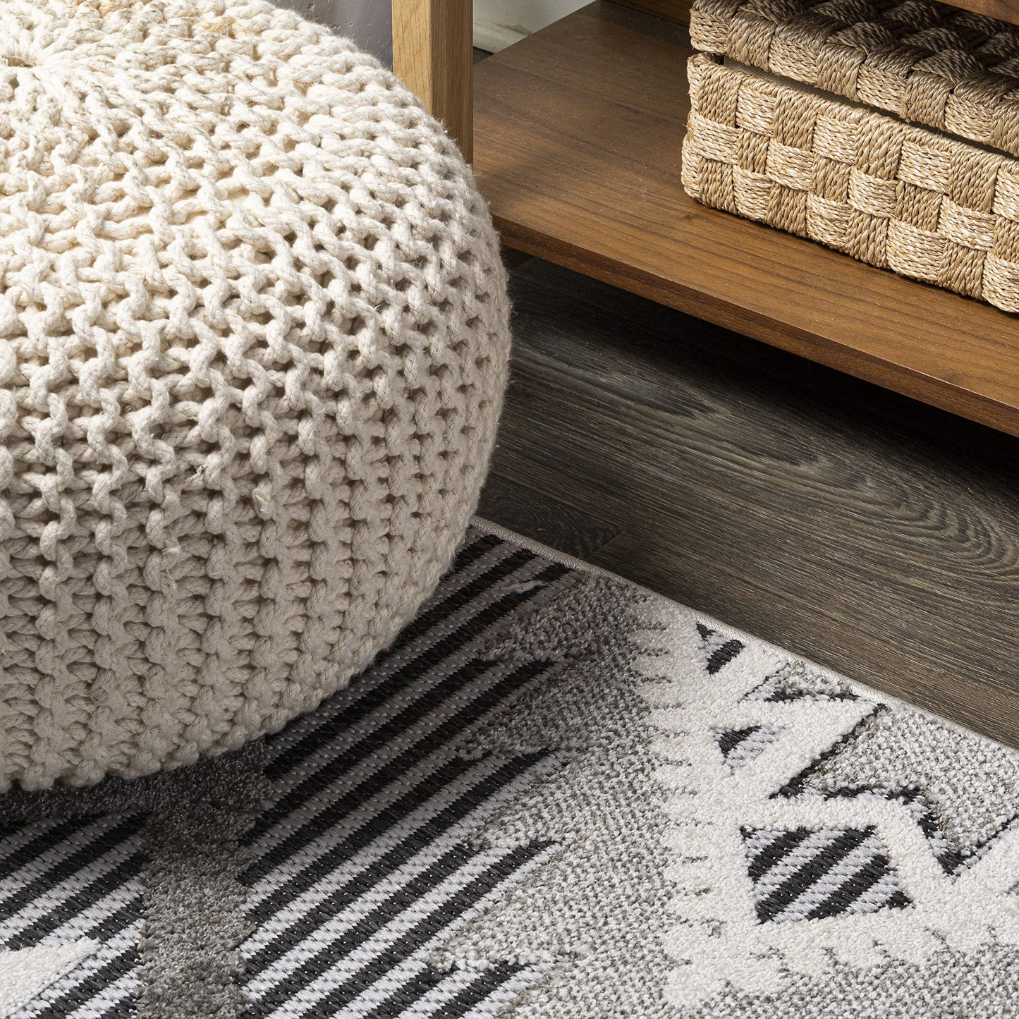 JONATHAN Y Neutral Diamond Kilim Indoor Outdoor Area Rug 3X5 Gray/White/Black, Sumak High-Low Pile for Backyard, Patio, Porch, Easy-Cleaning, High Traffic, Pet-Friendly, Non-Shedding (SBH107B-3)