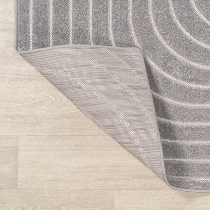 JONATHAN Y Odense High-Low Angle Indoor/Outdoor Area Rug, 8x10, Gray/Ivory, Modern, Contemporary, Geometric, Bohemian, Bedroom, Kitchen, Living Room, Non Shedding (SCN101B-8)