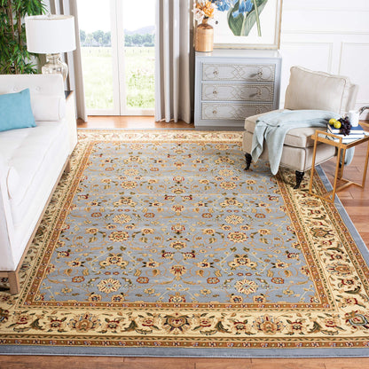 SAFAVIEH Lyndhurst Collection X-Large Area Rug - 11' x 15', Light Blue & Ivory, Traditional Oriental Design, Non-Shedding & Easy Care, Ideal for High Traffic Areas in Living Room, Bedroom (LNH312B)