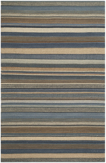 SAFAVIEH Kilim Collection Accent Rug - 4' x 6', Blue, Handmade Flat Weave Wool, Ideal for High Traffic Areas in Entryway, Living Room, Bedroom (KLM951A)