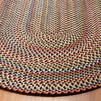 Super Area Rugs Roxbury American Made Braided Rug for Indoor Outdoor Spaces, Charcoal/Natural Multi, 2' X 3' Oval
