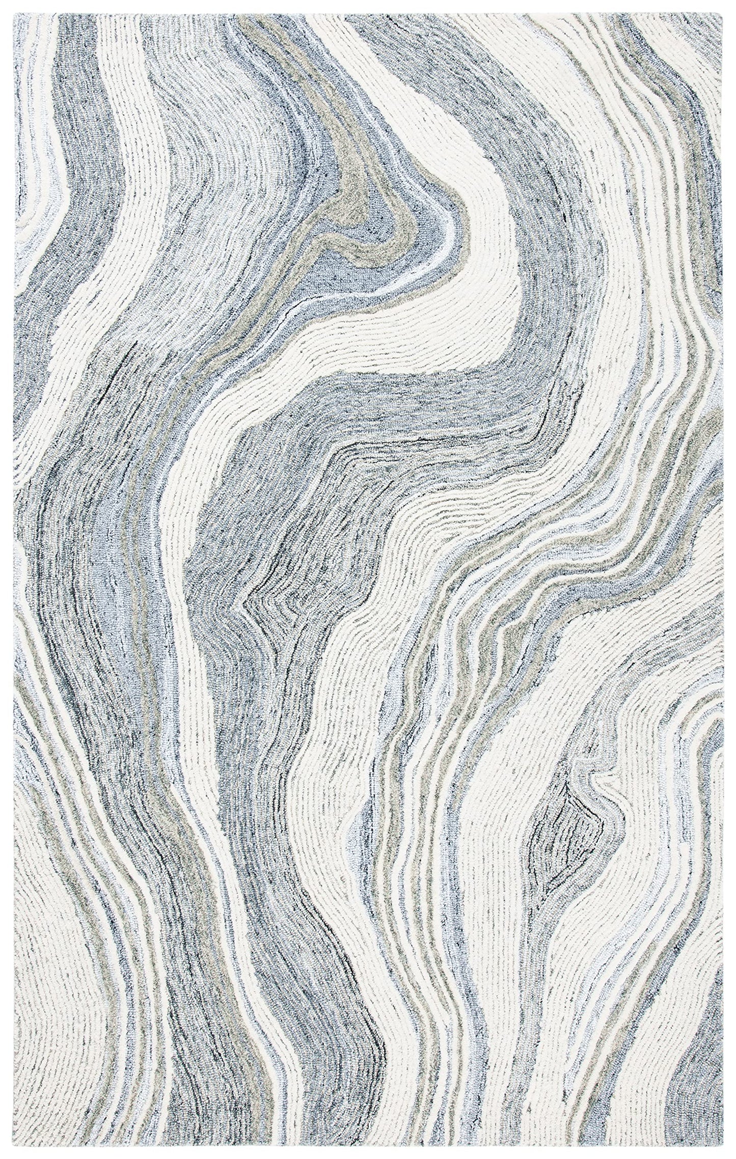 SAFAVIEH Fifth Avenue Collection 2'3" x 4' Grey/Ivory FTV121F Handmade Modern Contemporary Marble Pattern Premium New Zealand Wool Entryway Living Room Foyer Bedroom Kitchen Accent Rug