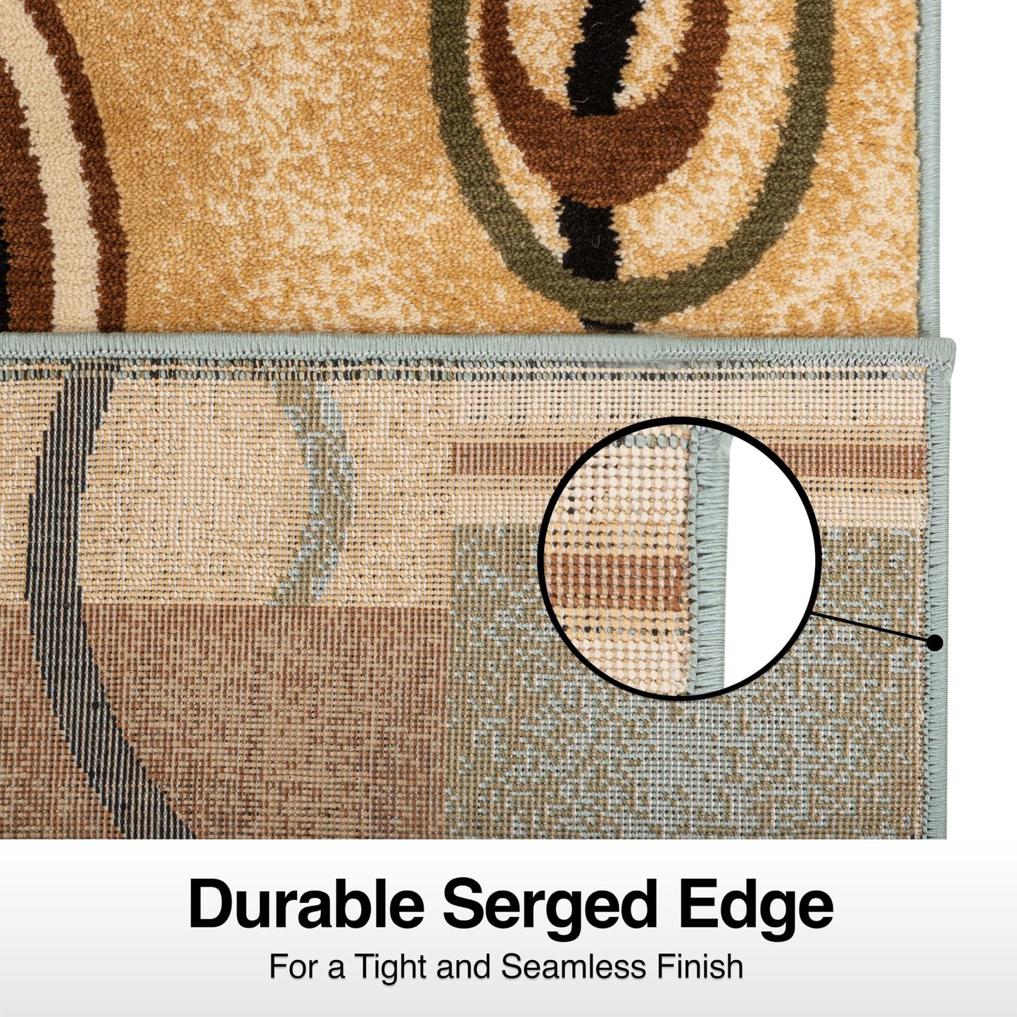 Well Woven Custom Size Hallway Stair Runner- Choose Length - Deco Rings Light Blue Geometric Modern 26 Inch Wide x 8 Feet Long Runner (26" x 8') Abstract Color Block Carpet