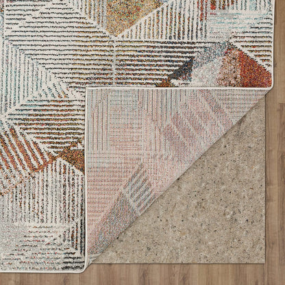 Mohawk Home Cantu Light Grey 7' 10" x 10' Modern Geometric Area Rug Perfect for Living Room, Dining Room, Office