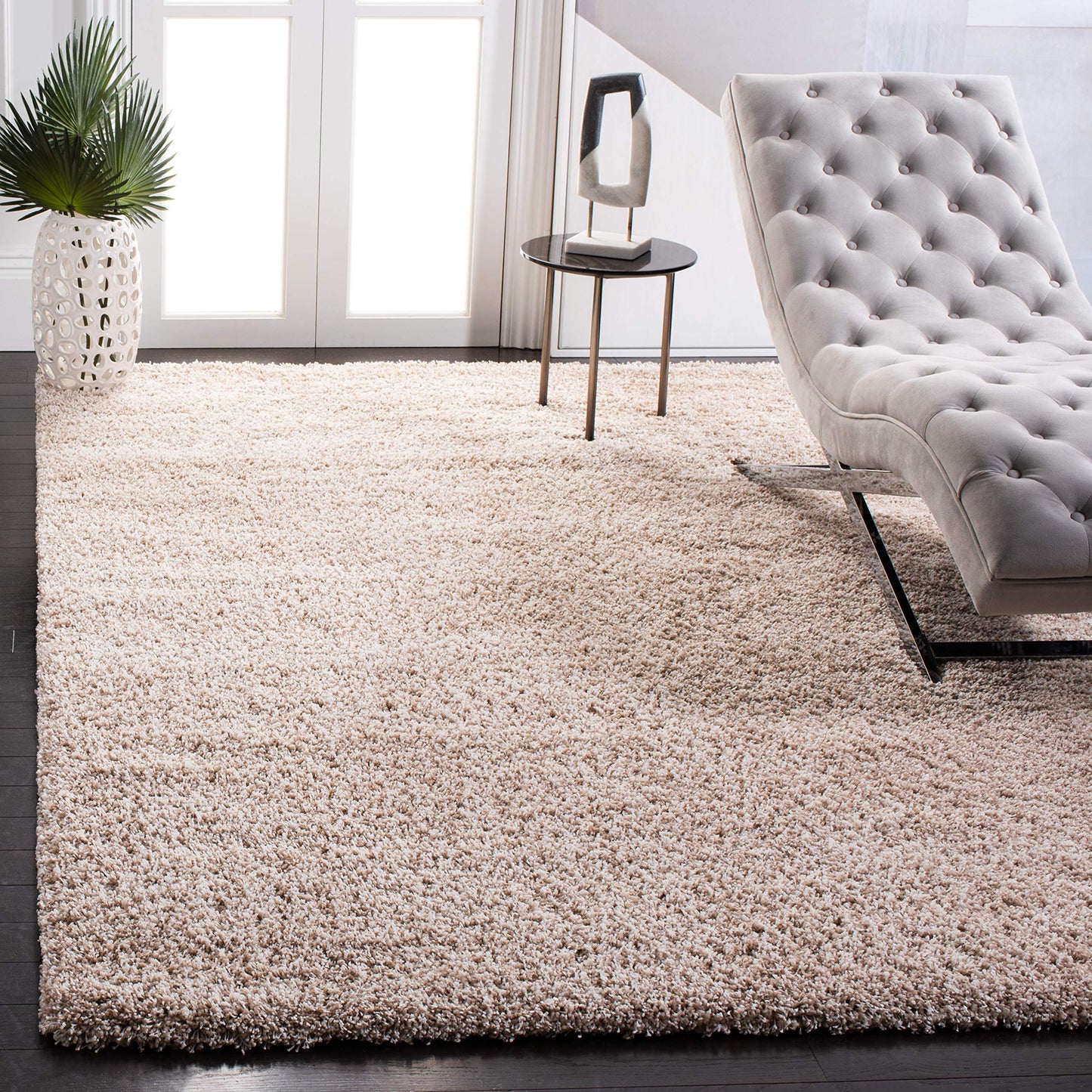 SAFAVIEH Area Rug 8x10 - California Shag Collection - Large - Beige, Non-Shedding & Easy to Clean, Ultra Plush Thick Pile, Ideal for Living Room, Bedroom, Dining Space (SG151-1313)