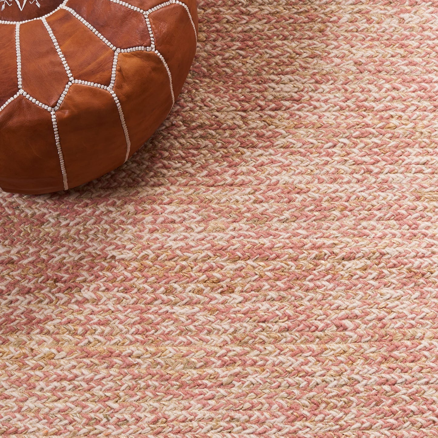 SAFAVIEH Natural Fiber Collection Accent Rug - 3' x 5', Pink & Natural, Handmade Wool & Jute, Ideal for High Traffic Areas in Entryway, Living Room, Bedroom (NFB950U)