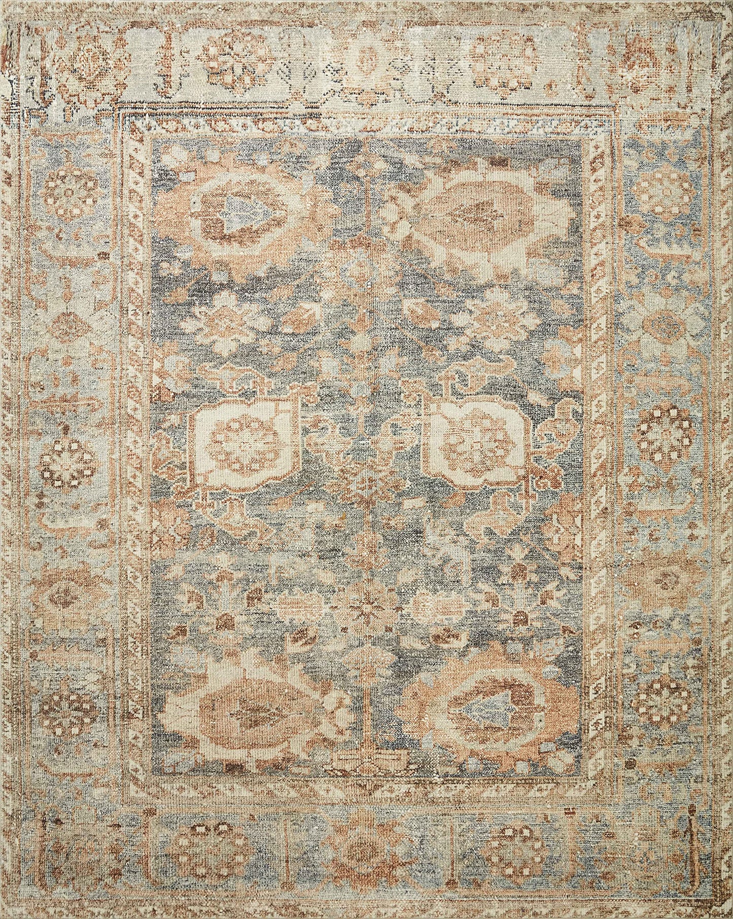 Loloi Margot Collection MAT-03 Ocean/Spice 2'-6" x 9'-6" Runner Rug feat. CloudPile, No-Shed Easy Clean Large Patterned Area Rug for Living Room, Bedroom, Dining Area