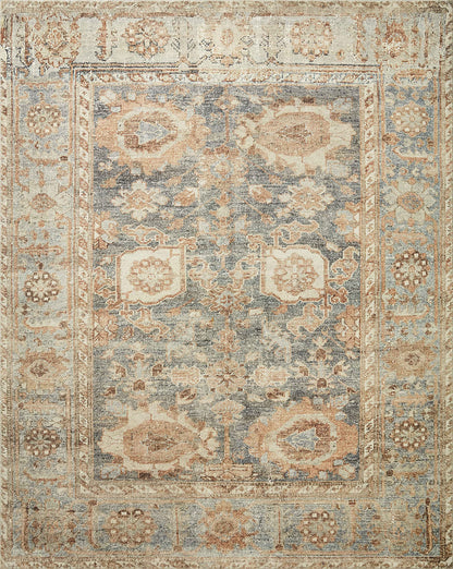 Loloi Margot Collection MAT-03 Ocean/Spice 2'-6" x 9'-6" Runner Rug feat. CloudPile, No-Shed Easy Clean Large Patterned Area Rug for Living Room, Bedroom, Dining Area