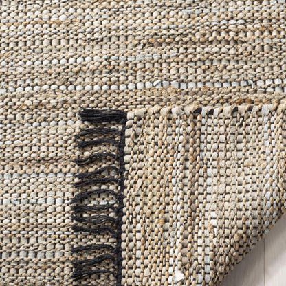 SAFAVIEH Vintage Leather Collection Area Rug - 6' x 9', Beige, Handmade Boho Fringe Leather & Jute, Ideal for High Traffic Areas in Living Room, Bedroom (VTL203B)