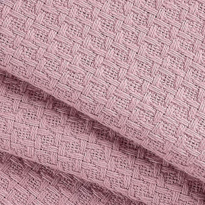 BELIZZI HOME 100% Cotton Bed Blanket, Breathable Bed Blanket Full Queen Size, Cotton Thermal Blankets Full Queen, Perfect for Layering Any Bed for All Season, Purple
