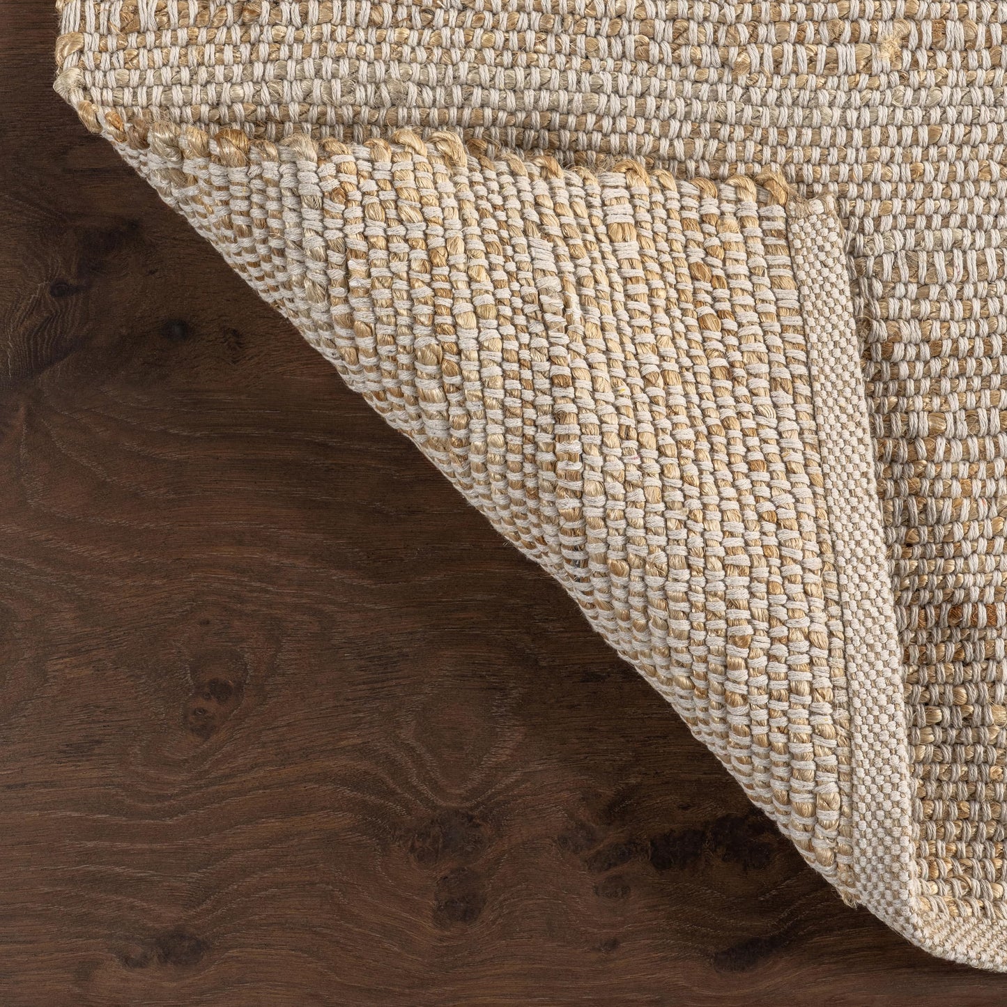 nuLOOM 7'6" x 9'6" Elfriede Jute & Cotton Hand Woven Area Rug, Natural, Solid Rustic Farmhouse Style, Weaved Design, Natural Fiber, For Bedroom, Living Room, Dining Room, Hallway, Office, Entryway