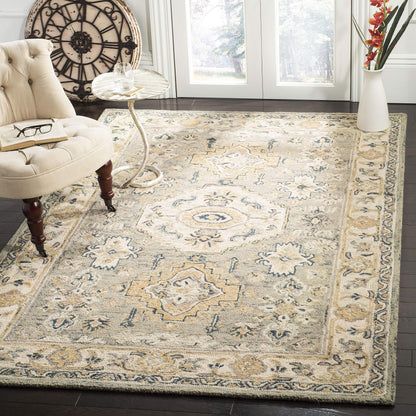 SAFAVIEH Aspen Collection 4' x 6' Moss/Ivory APN601W Handmade Traditional Wool Area Rug