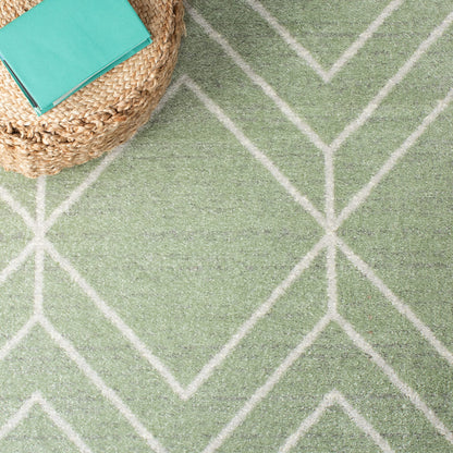 SAFAVIEH Area Rug 8x10 - Adirondack Collection - Large - Sage & Ivory, Modern Geometric Design, Non-Shedding & Easy Cleaning, Ideal for Living Room, Bedroom, Office, Dining Space (ADR241Y)