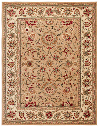 SAFAVIEH Lyndhurst Collection Area Rug - 8' x 10', Beige & Ivory, Traditional Oriental Design, Non-Shedding & Easy Care, Ideal for High Traffic Areas in Living Room, Bedroom (LNH212D)