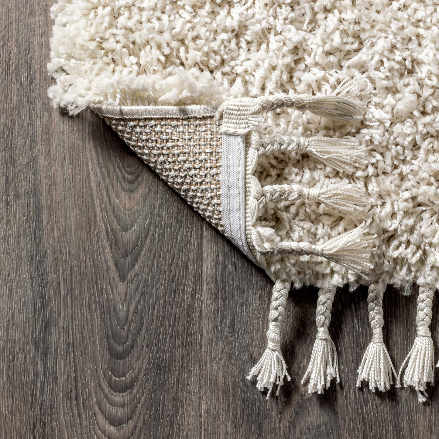 JONATHAN Y Mercer Shag Plush Tassel Cream Indoor Area Rug, 8x10, Contemporary, Modern, Easy-Cleaning for Living Room, Bedroom, Kitchen, Pet Friendly, Non-Shedding (MCR100D-8)