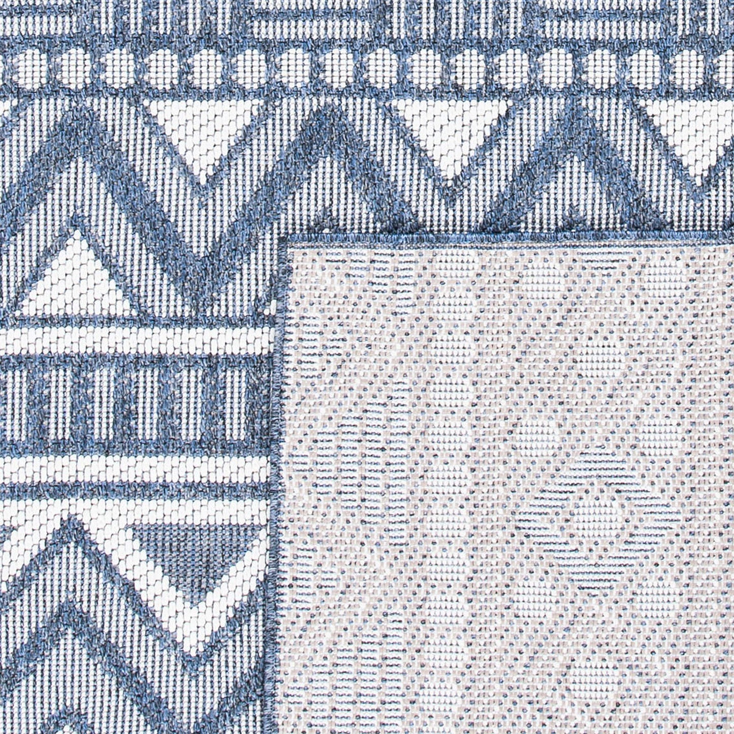 SAFAVIEH Washable Rug Outdoor Bermuda Collection - 9' x 12', Navy & Cream, Non-Shedding & Easy to Clean, Ideal for Patio, Backyard, Mudroom (BMU818N)