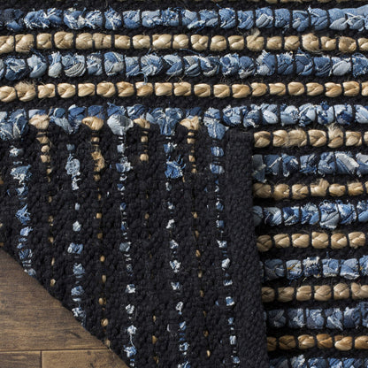 SAFAVIEH Cape Cod Collection Accent Rug - 3' x 5', Blue, Handmade Flat Weave Braided Cotton & Jute, Ideal for High Traffic Areas in Entryway, Living Room, Bedroom (CAP365A)