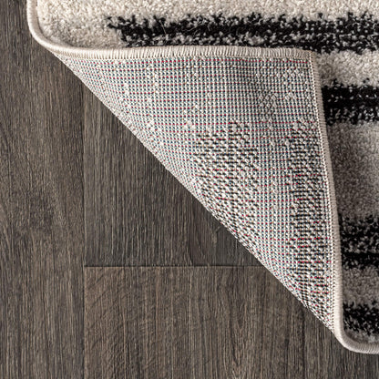 JONATHAN Y Khalil Modern Berber Stripe Cream/Black Indoor Area Rug, 9x12, Contemporary, Bohemian, Easy-Cleaning for Living Room, Bedroom, Kitchen, Pet Friendly, Non-Shedding (MOH207A-9)