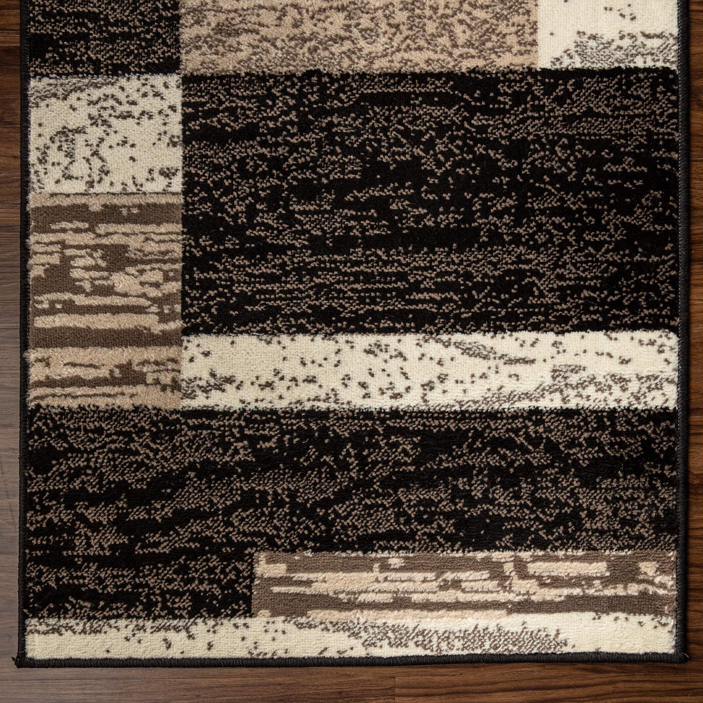 Superior Rockwood Modern Geometric Indoor Area Rug, 2'7" x 8', Chocolate