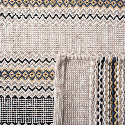 SAFAVIEH Area Rug 8x10 - Montauk Collection - Large - Blue & Beige, Handmade Cotton, Stripe Pattern, Ideal for Living Room, Bedroom, Office, Dining Space (MTK536M)