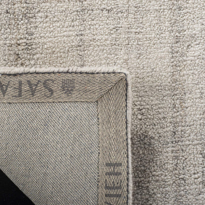 SAFAVIEH Abstract Collection Area Rug - 9' x 12', Light Grey, Handmade Wool & Viscose, Ideal for High Traffic Areas in Living Room, Bedroom (ABT141E)
