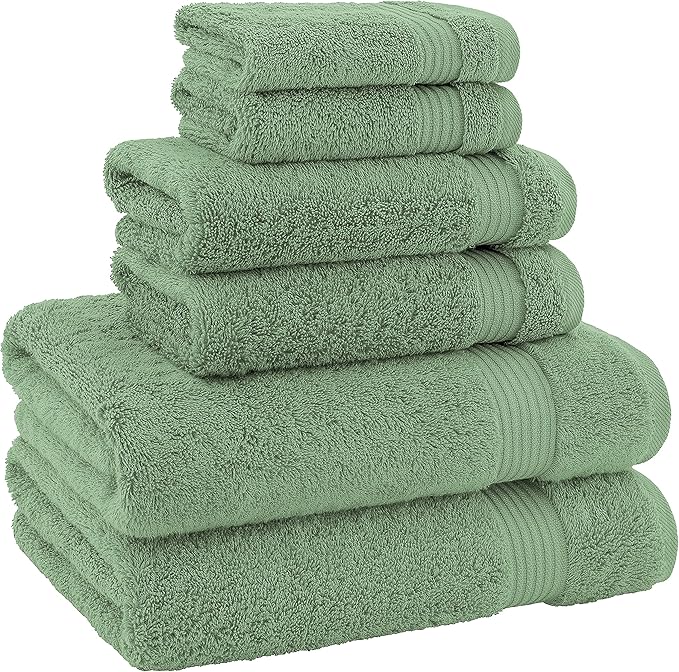 American Veteran Towel, 100% Cotton Turkish 6 Piece Towel Set, Luxury Towels
