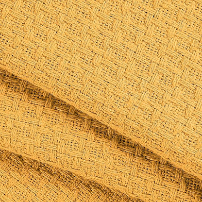 BELIZZI HOME 100% Cotton Bed Blanket, Breathable Bed Blanket Full Queen Size, Cotton Thermal Blankets Full Queen, Perfect for Layering Any Bed for All Season, Mustard Yellow