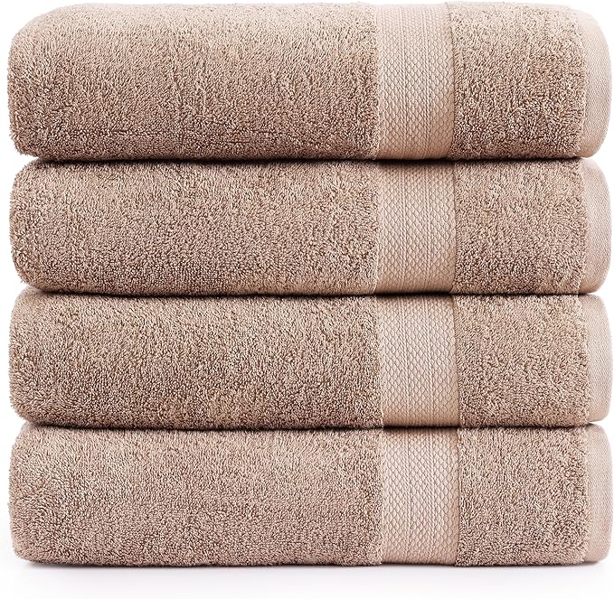 LANE LINEN 100% Pure Cotton Bath Sheets 4 Pack