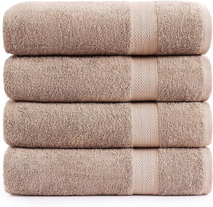 LANE LINEN 100% Pure Cotton Bath Sheets 4 Pack