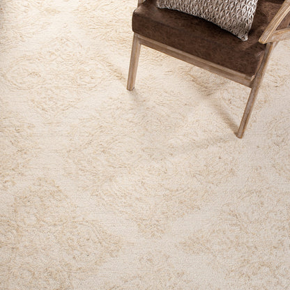 SAFAVIEH Abstract Collection Area Rug - 9' x 12', Ivory & Beige, Handmade Wool, Ideal for High Traffic Areas in Living Room, Bedroom (ABT346B)