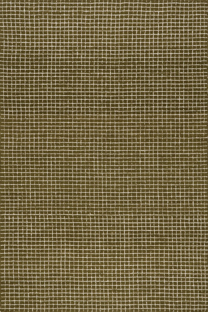 Rugs USA Melrose Moss/Ivory, 6' x 9', Handmade, Checked, Wool, Soft and Cozy, High Traffic, Stain Resistant, Easy Clean, Durable Area Rug for Bedroom, Living Room, Dining, Den, Entryway