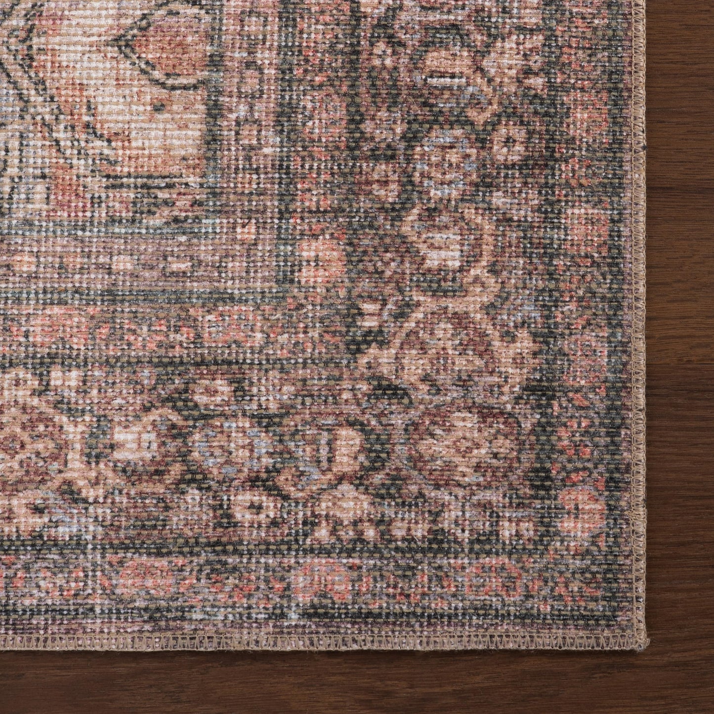 Nuloom Hillstone Collection 3' x 5' Area Rug, Traditional Vintage Distressed Medallion, Thick and Soft, Durable Non-Shedding Low Pile Poly/Jute Blend, Easy to Clean, Living Room, Bedroom