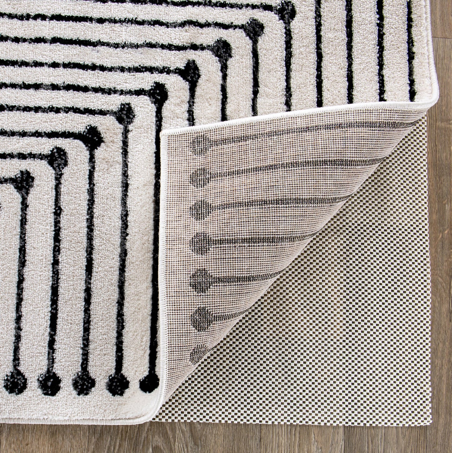 Rugshop Cushioned Extra Thick Rug Pad Gripper for Hardwood Floors, Under Carpet Anti Skid Pad, Non Slip Rug Pads for Area Rugs 2'5" x 9' Cream