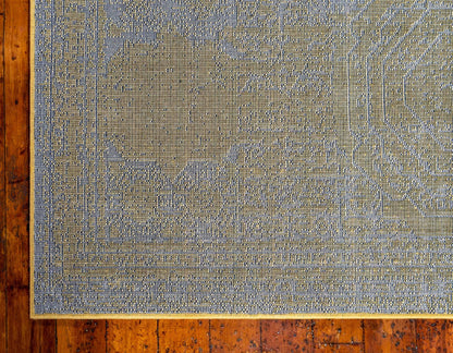 Unique Loom Bromley Collection Area Rug - Wells (8' x 10' Rectangle, Yellow/ Ivory)
