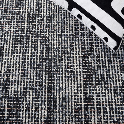 SAFAVIEH Abstract Collection Area Rug - 6' x 9', Black & Grey, Handmade Wool, Ideal for High Traffic Areas in Living Room, Bedroom (ABT468L)