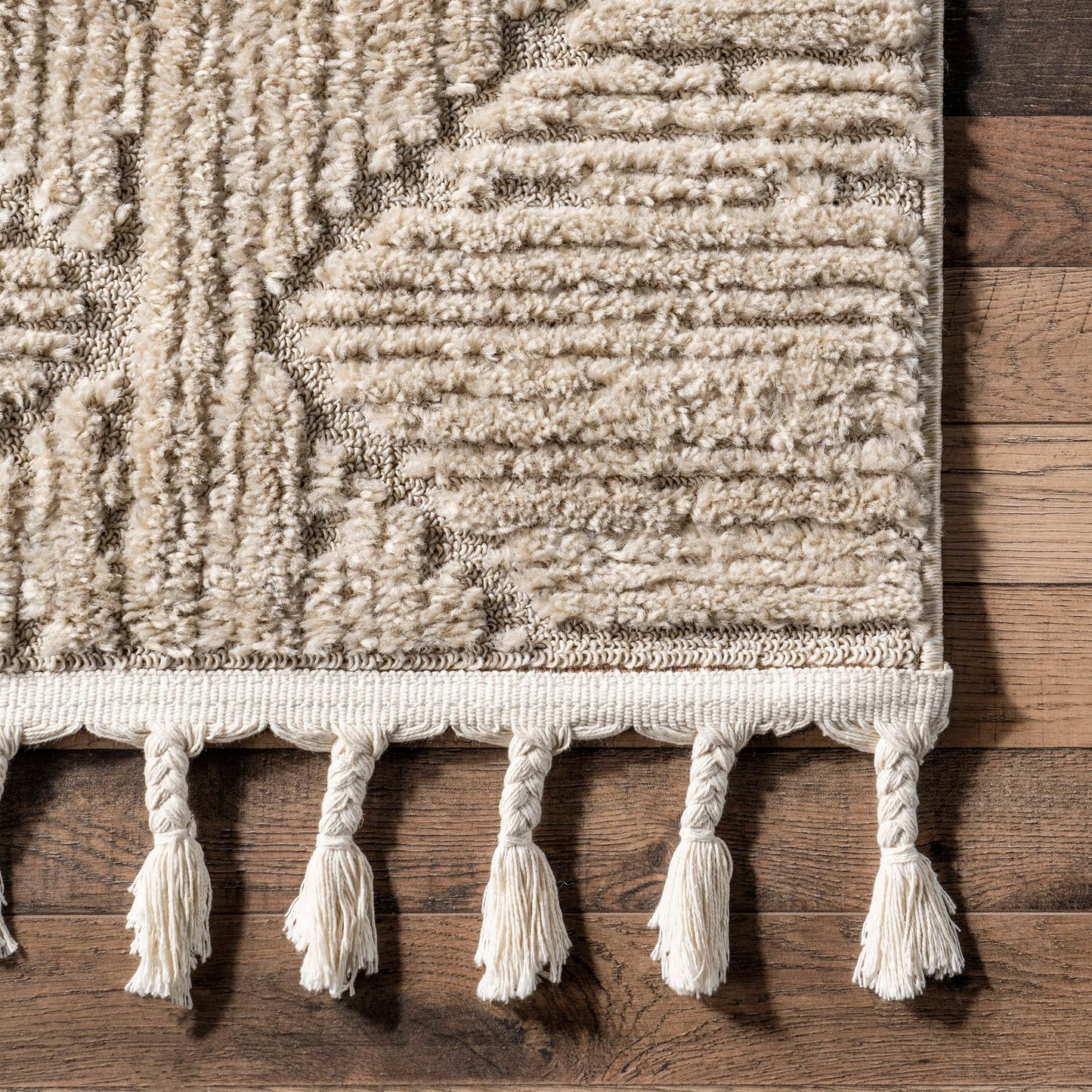 Nuloom Kerry Beige, 6'7" x 9', Geometric, Soft and Cozy, High Traffic, Stain Resistant, Easy Clean, Durable Area Rug for Bedroom, Living Room, Dining Space, Den, Foyer, Entryway