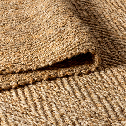JONATHAN Y Espina Hand Woven Herringbone Chunky Jute Natural 6x6 Square Indoor Area Rug, Bohemian, Cottage, Easy-Cleaning for Living Room, Bedroom, Kitchen, Pet Friendly, Non-Shedding (NFR101A-6SQ)